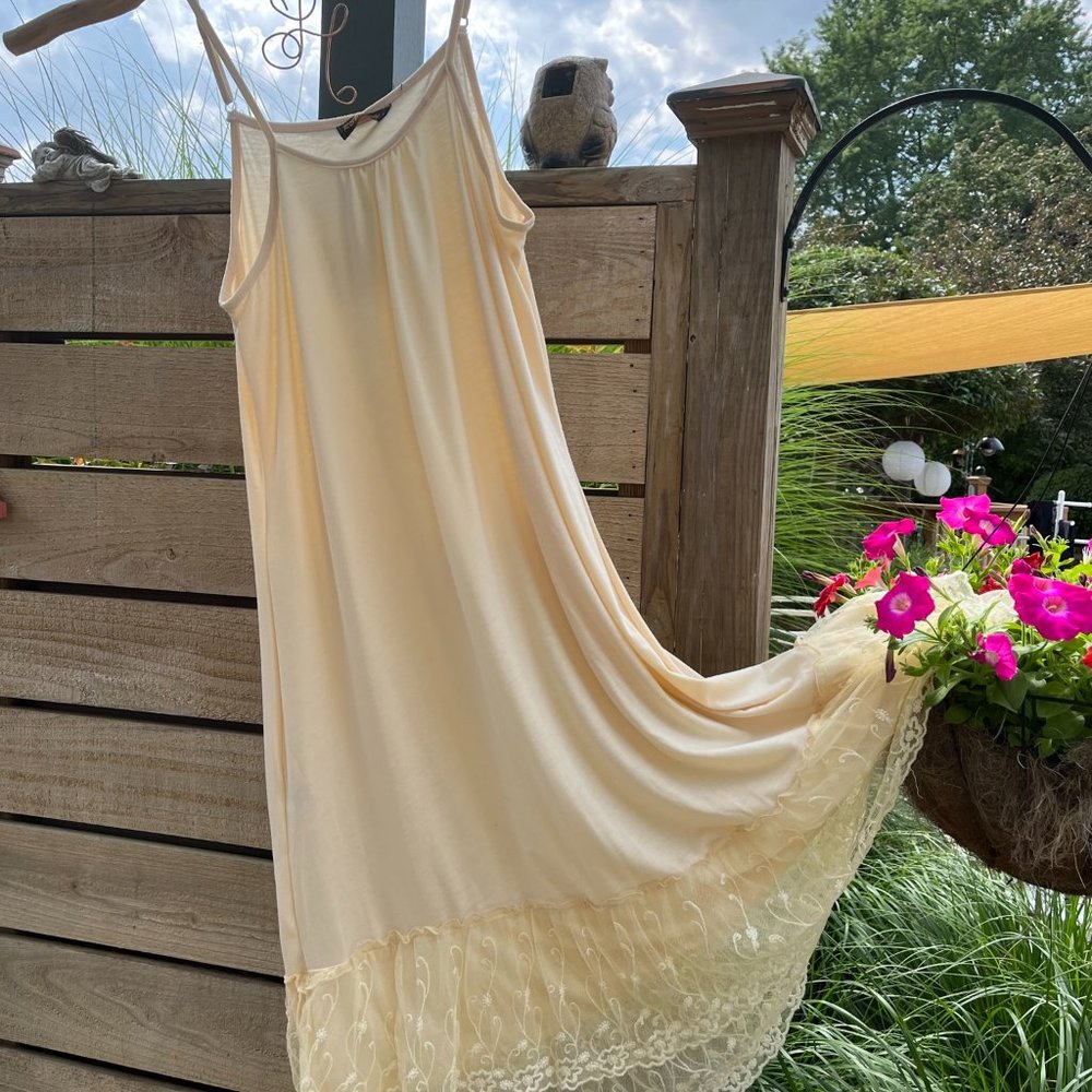 Maxi Strappy Dress Lace Trim